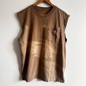 Carhartt Tan Sleeveless Tee with Pocket